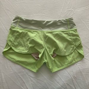 LULULEMON- SIZE 4 LIME GREEN SHORTS 2”